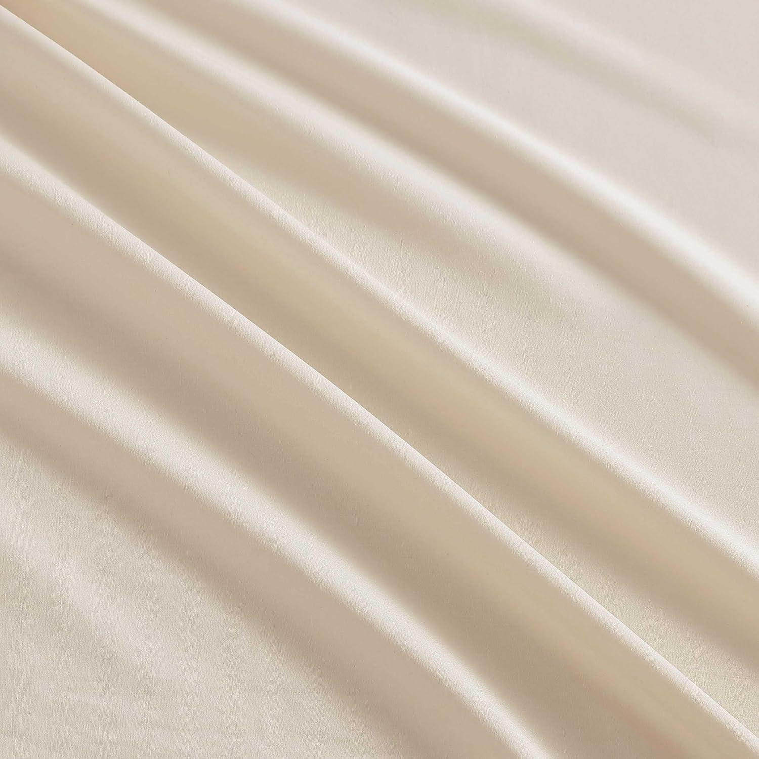 imageMartha Stewart Full Size Sheets Set Crisp ampamp Tailored Cooling Sheets wa Naturally Smooth Cotton Percale Lightweight Feel Matching Pillowcases ampamp Fitted Sheet Skylands Solid BeigeSkylands Solid Beige