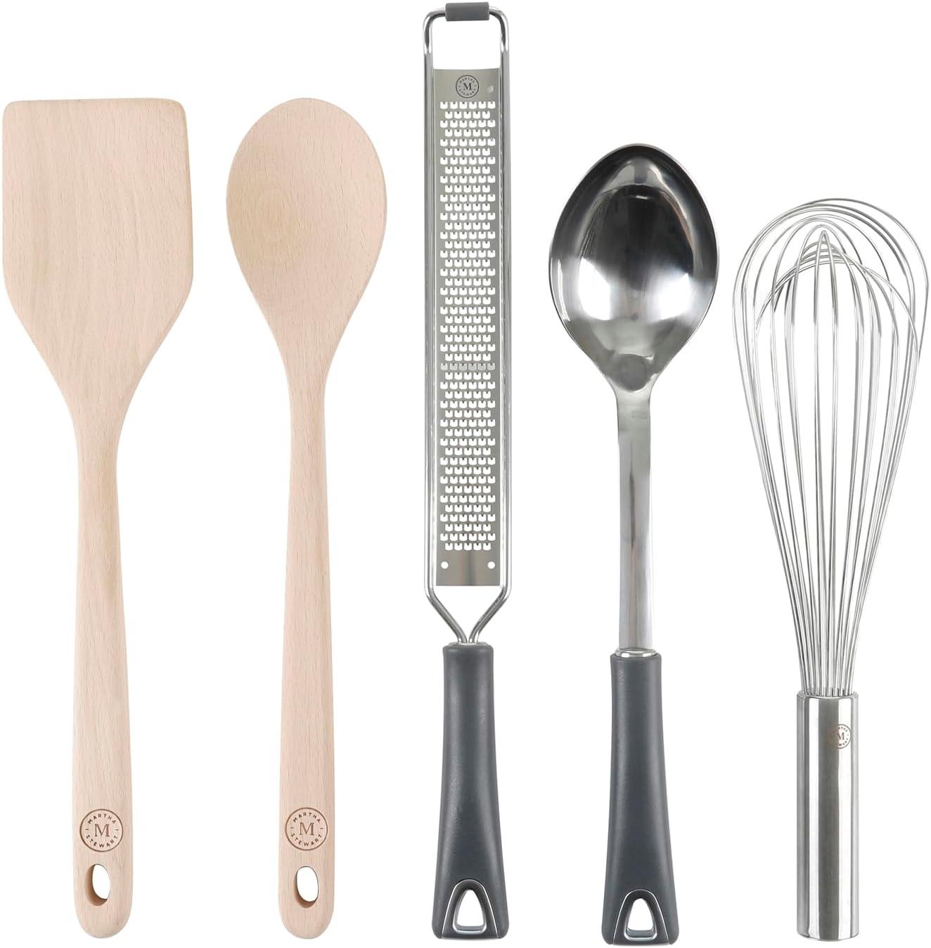 imageMartha Stewart 10 Piece Tools and Gadget Set WCeramic Crock Martha BlueGray