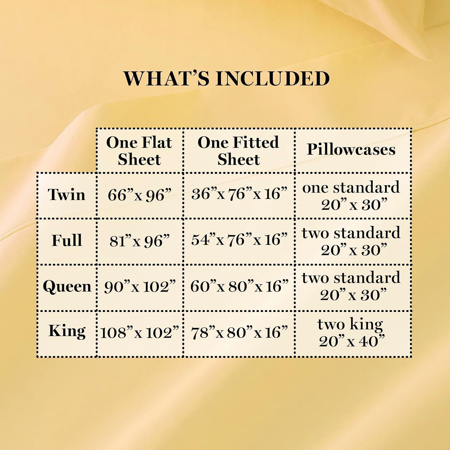 imageMartha Stewart 100 Cotton Queen Sheets Set 4 Piece Soft Smooth Durable Easy Care 16quot Deep Pocket Sheets Bedding Sheets Sateen Sheets 1 Flat 1 Fitted 2 Pillowcases Dorm Essential YellowYellow