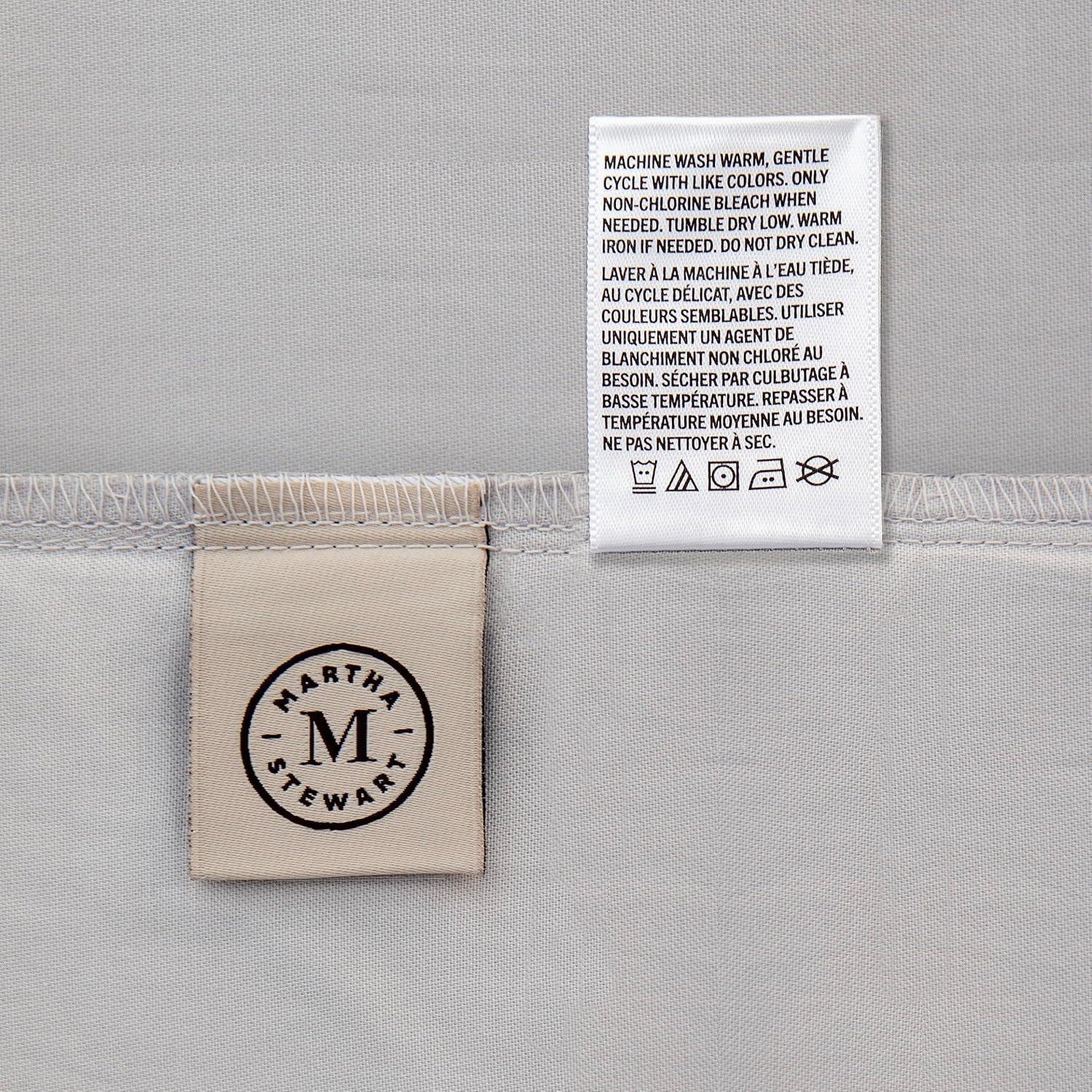 imageMartha Stewart 100 Cotton Queen Sheets Set 4 Piece Soft Smooth Durable Easy Care 16quot Deep Pocket Sheets Bedding Sheets Sateen Sheets 1 Flat 1 Fitted 2 Pillowcases Dorm Essential YellowLight Gray