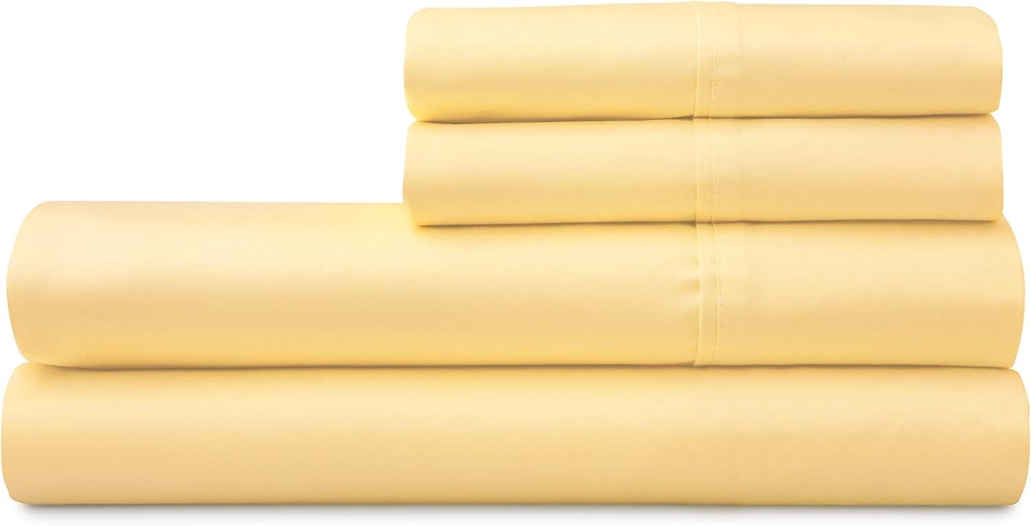 imageMartha Stewart 100 Cotton Queen Sheets Set 4 Piece Soft Smooth Durable Easy Care 16quot Deep Pocket Sheets Bedding Sheets Sateen Sheets 1 Flat 1 Fitted 2 Pillowcases Dorm Essential YellowYellow
