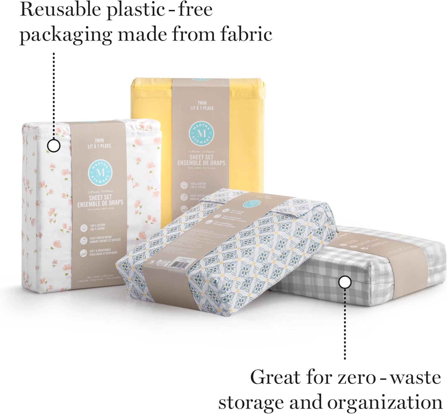 imageMartha Stewart 100 Cotton Queen Sheets Set 4 Piece Soft Smooth Durable Easy Care 16quot Deep Pocket Sheets Bedding Sheets Sateen Sheets 1 Flat 1 Fitted 2 Pillowcases Dorm Essential YellowYellow