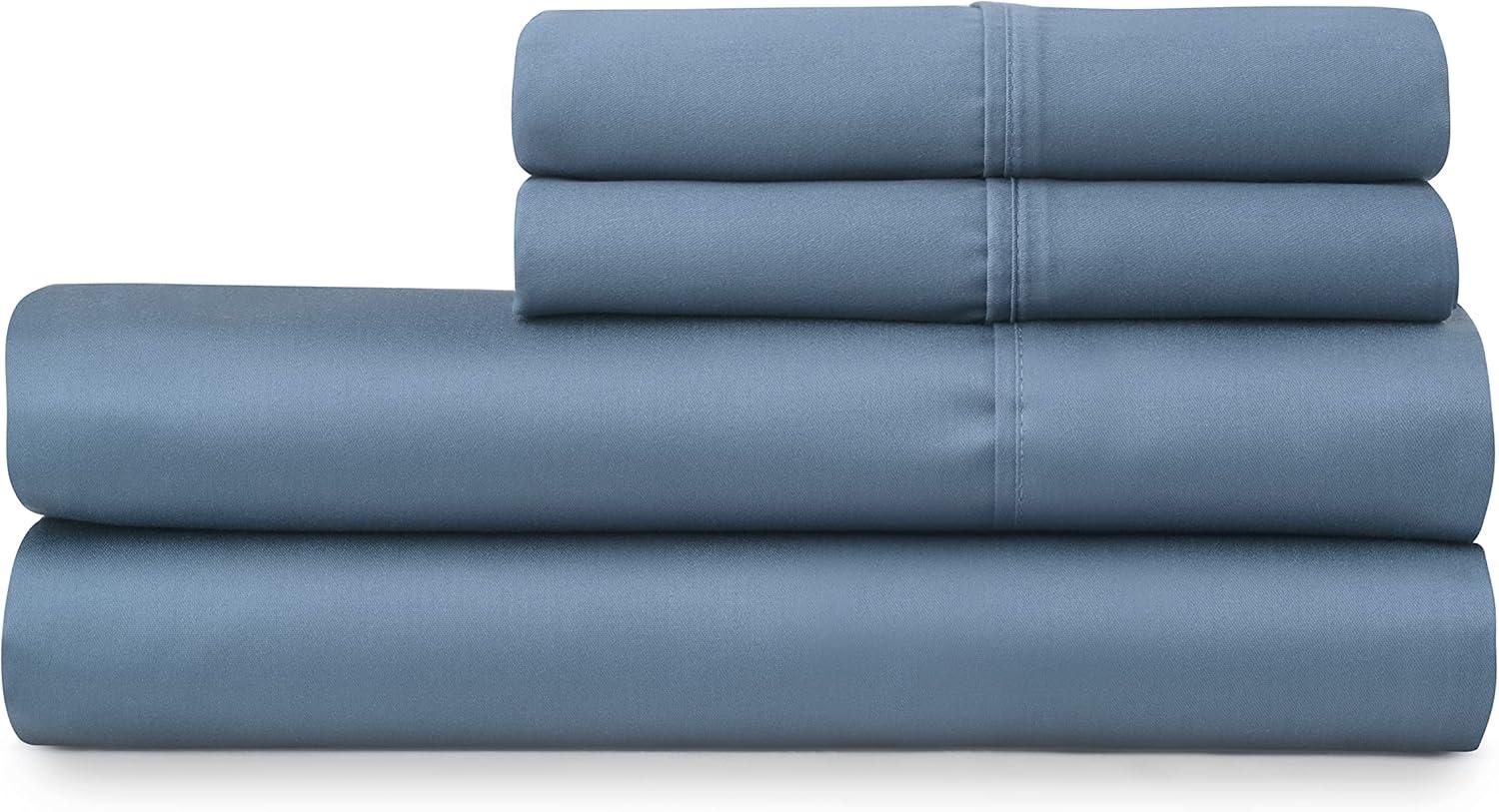 imageMartha Stewart 100 Cotton Queen Sheets Set 4 Piece Soft Smooth Durable Easy Care 16quot Deep Pocket Sheets Bedding Sheets Sateen Sheets 1 Flat 1 Fitted 2 Pillowcases Dorm Essential YellowBlue