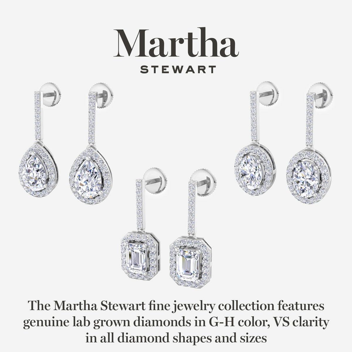 imageMartha Stewart 2 12 Carat Lab Grown Diamond Drop Earrings In 14K Gold Emerald Cut Lab Grown Diamond Earringsyellowgold