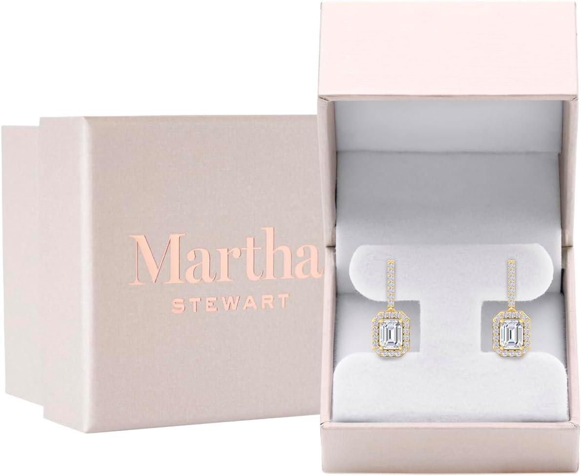 imageMartha Stewart 2 12 Carat Lab Grown Diamond Drop Earrings In 14K Gold Emerald Cut Lab Grown Diamond Earringsyellowgold