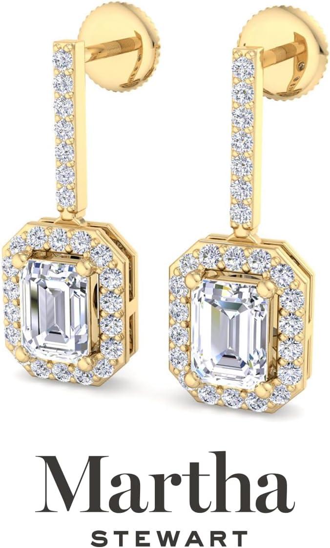 imageMartha Stewart 2 12 Carat Lab Grown Diamond Drop Earrings In 14K Gold Emerald Cut Lab Grown Diamond Earringsyellowgold