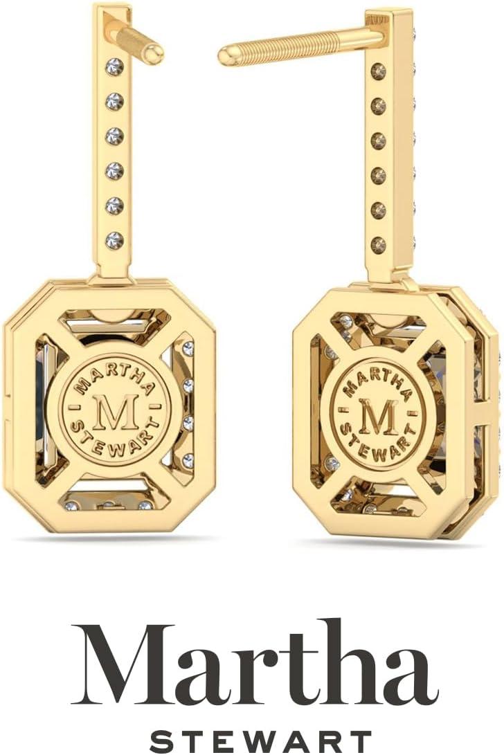 imageMartha Stewart 2 12 Carat Lab Grown Diamond Drop Earrings In 14K Gold Emerald Cut Lab Grown Diamond Earringsyellowgold