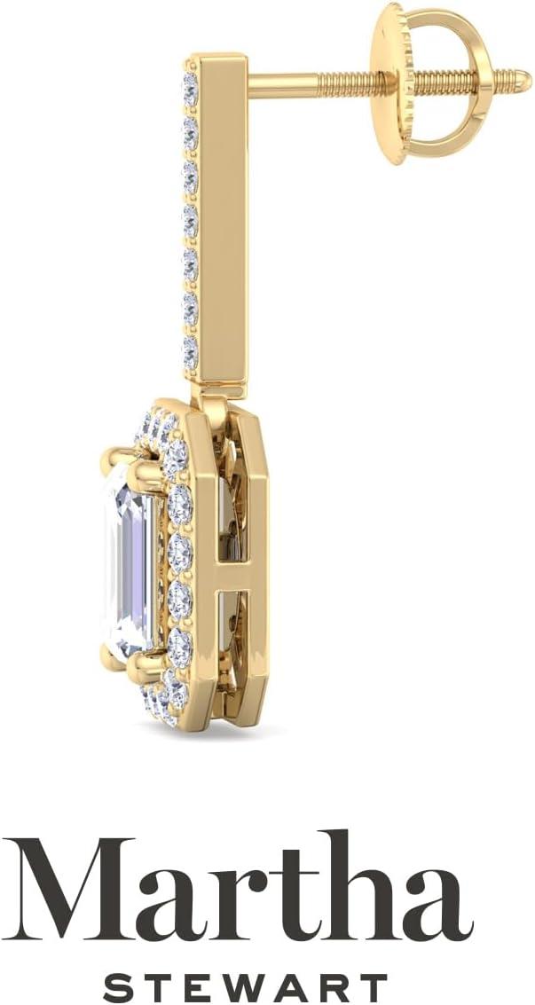 imageMartha Stewart 2 12 Carat Lab Grown Diamond Drop Earrings In 14K Gold Emerald Cut Lab Grown Diamond Earringsyellowgold