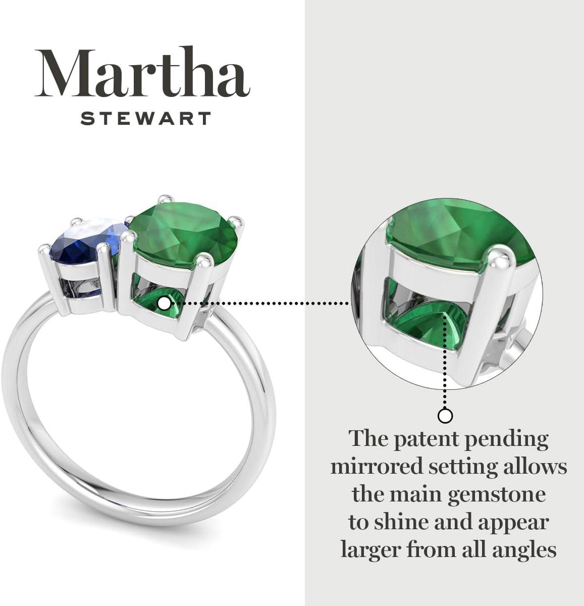 imageMartha Stewart 2 34 Carat Two Stone Gemstone Ring For Women in Sterling Silver Gemstone Jewelry For WomenOption 2