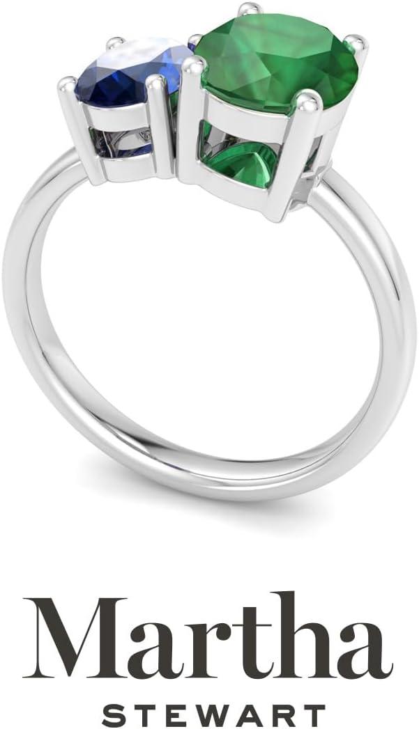 imageMartha Stewart 2 34 Carat Two Stone Gemstone Ring For Women in Sterling Silver Gemstone Jewelry For WomenOption 2