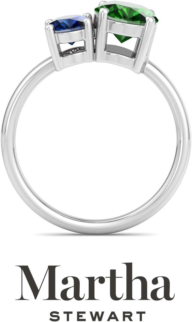 imageMartha Stewart 2 34 Carat Two Stone Gemstone Ring For Women in Sterling Silver Gemstone Jewelry For WomenOption 2