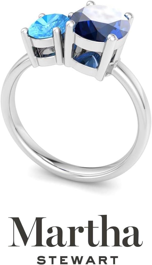imageMartha Stewart 2 34 Carat Two Stone Gemstone Ring For Women in Sterling Silver Gemstone Jewelry For WomenOption 3