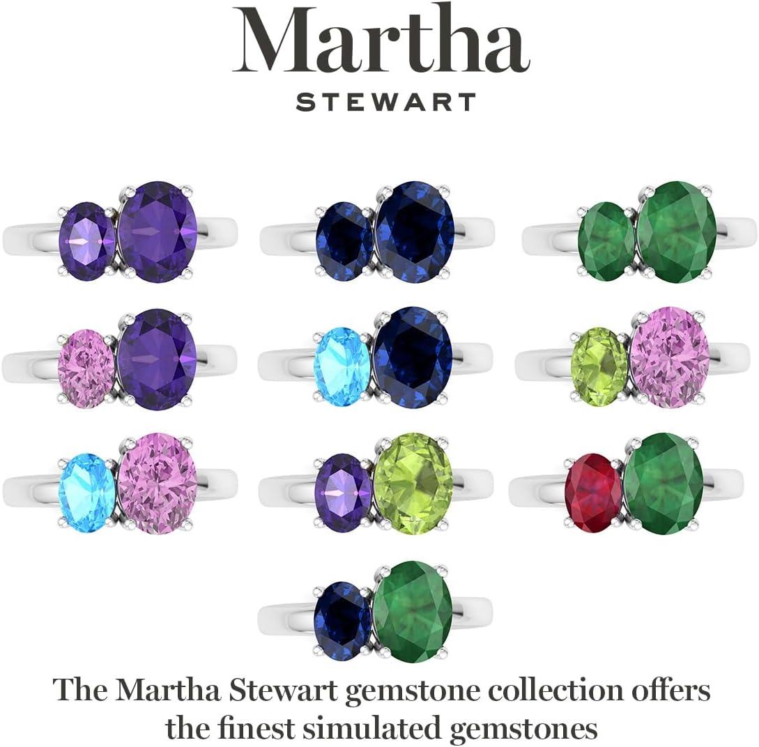 imageMartha Stewart 2 34 Carat Two Stone Gemstone Ring For Women in Sterling Silver Gemstone Jewelry For WomenOption 3