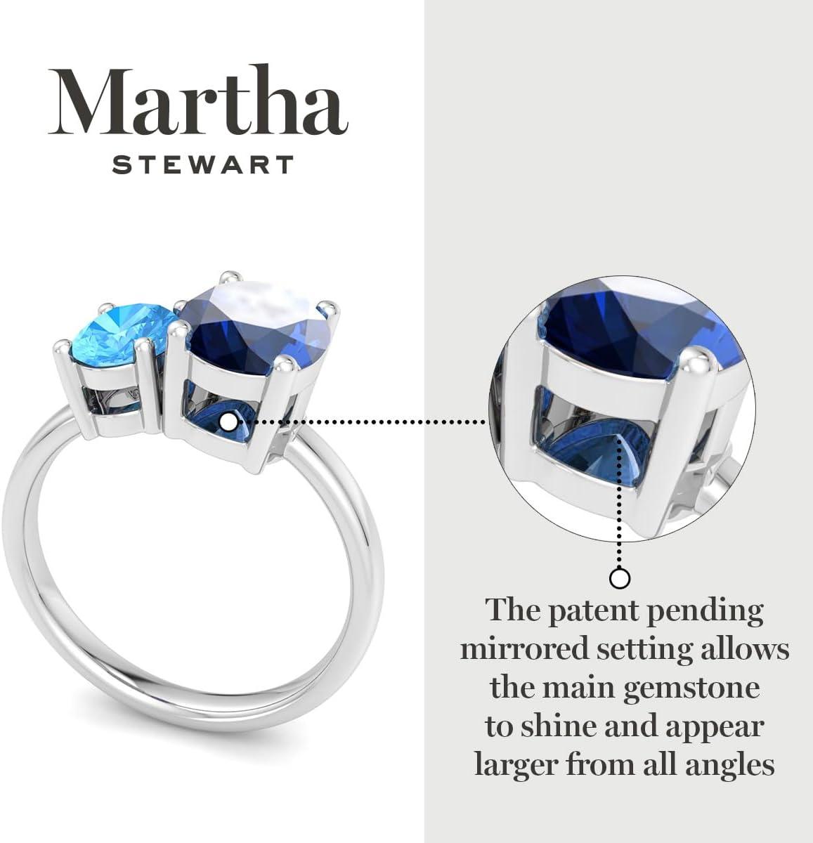 imageMartha Stewart 2 34 Carat Two Stone Gemstone Ring For Women in Sterling Silver Gemstone Jewelry For WomenOption 3