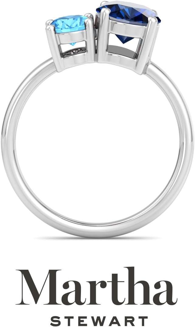 imageMartha Stewart 2 34 Carat Two Stone Gemstone Ring For Women in Sterling Silver Gemstone Jewelry For WomenOption 3