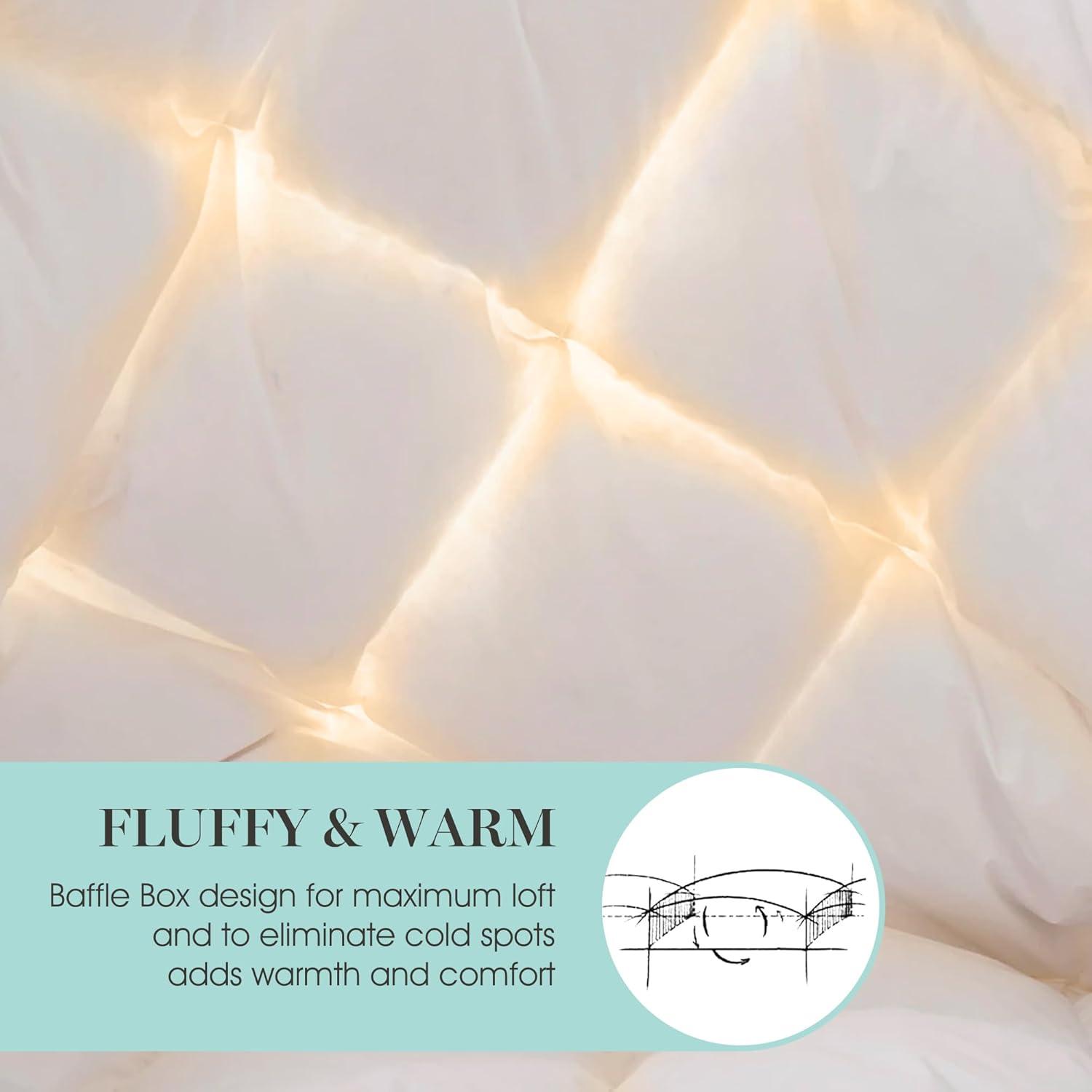 imageMartha Stewart 240 Thread Count White Goose Down and Feather Comforter All Season Warmth Duvet Insert with Corner Tabs Made in USA King SizeFullQueen