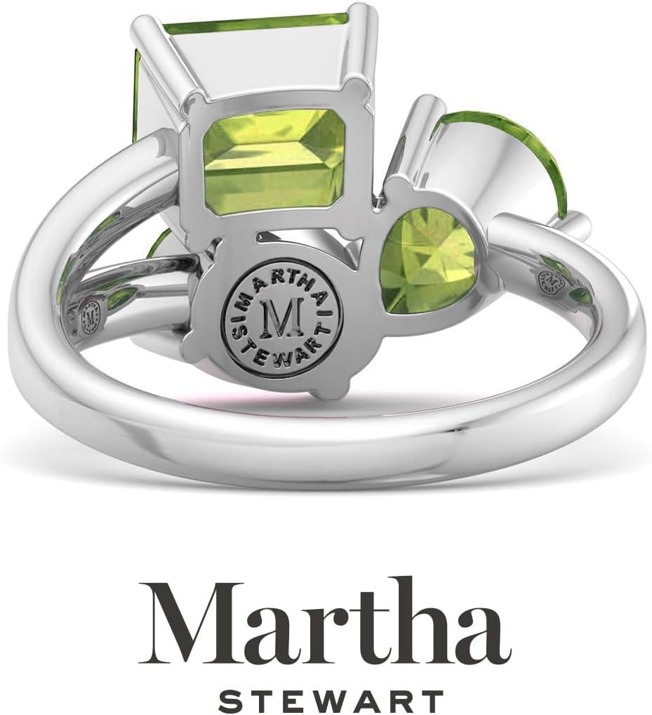 imageMartha Stewart 3 34 Carat Three Stone Gemstone Ring for Women in Sterling Silver Gemstone Jewelry For WomenOption 4