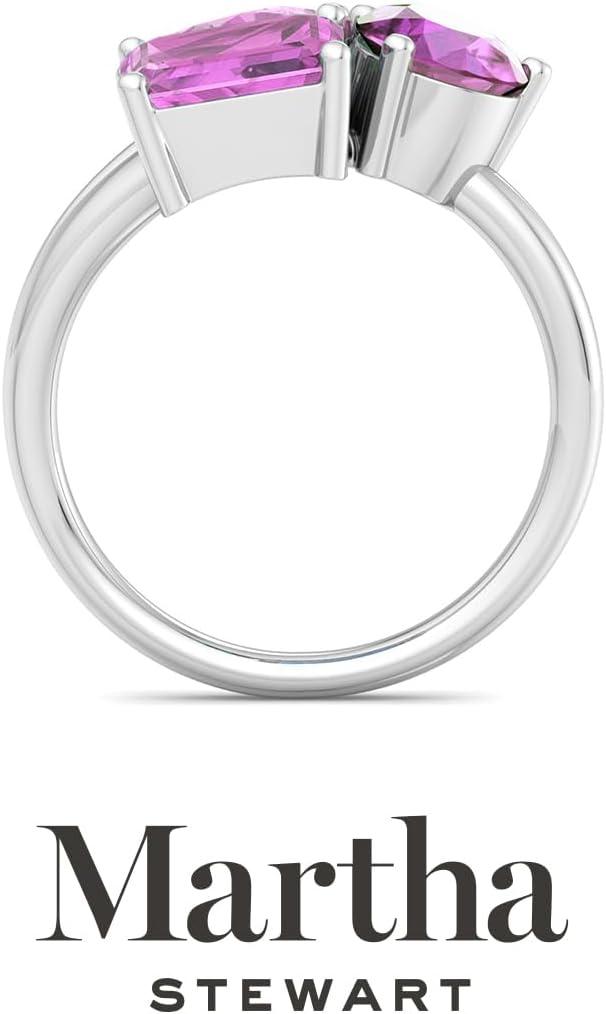 imageMartha Stewart 3 34 Carat Three Stone Gemstone Ring for Women in Sterling Silver Gemstone Jewelry For WomenOption 7