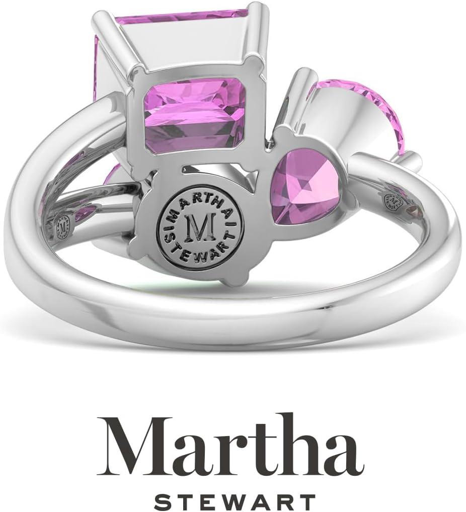imageMartha Stewart 3 34 Carat Three Stone Gemstone Ring for Women in Sterling Silver Gemstone Jewelry For WomenOption 7