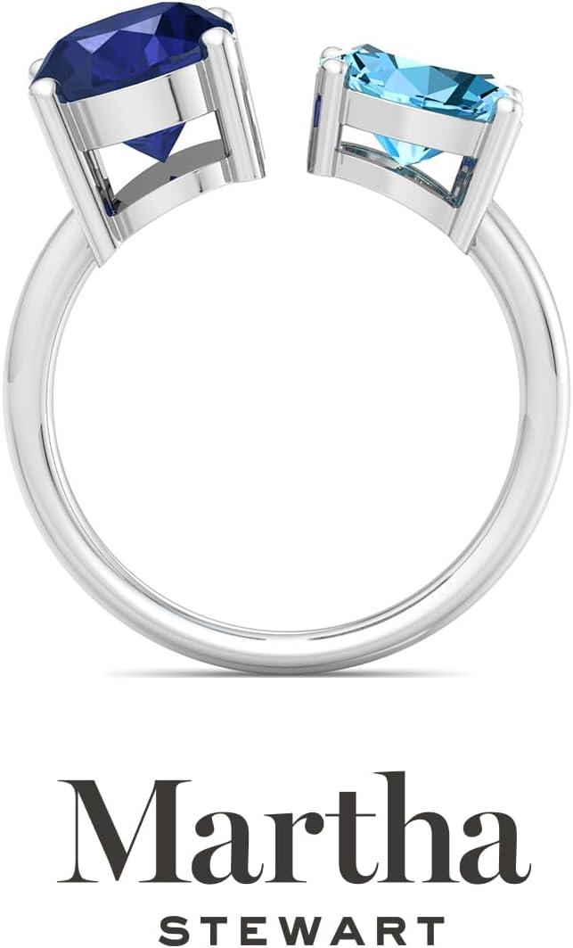 imageMartha Stewart 3 34 Carat Two Stone Gemstone Ring For Women in Sterling Silver Gemstone Jewelry For WomenOption 5