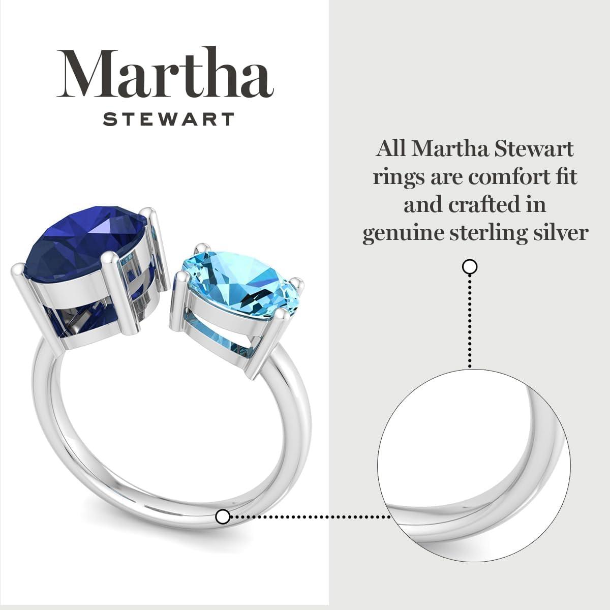 imageMartha Stewart 3 34 Carat Two Stone Gemstone Ring For Women in Sterling Silver Gemstone Jewelry For WomenOption 5