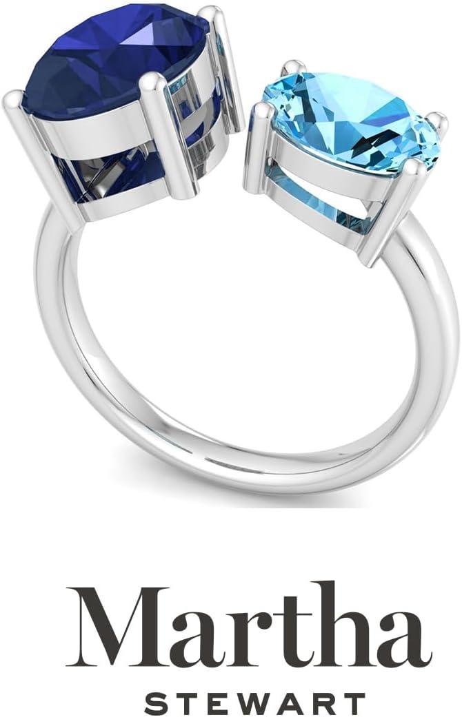 imageMartha Stewart 3 34 Carat Two Stone Gemstone Ring For Women in Sterling Silver Gemstone Jewelry For WomenOption 5