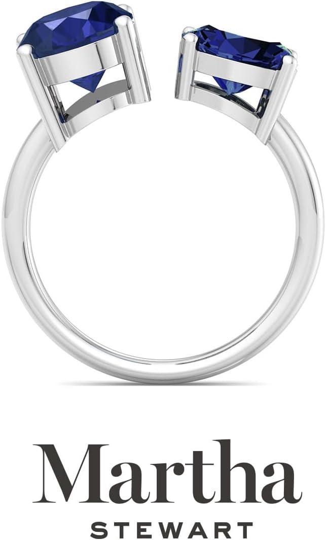 imageMartha Stewart 3 34 Carat Two Stone Gemstone Ring For Women in Sterling Silver Gemstone Jewelry For WomenOption 8