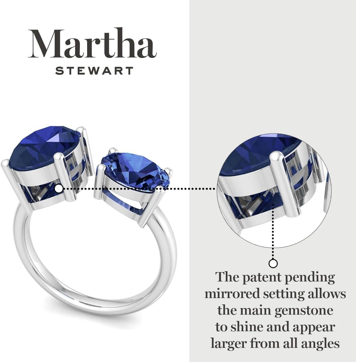 imageMartha Stewart 3 34 Carat Two Stone Gemstone Ring For Women in Sterling Silver Gemstone Jewelry For WomenOption 8