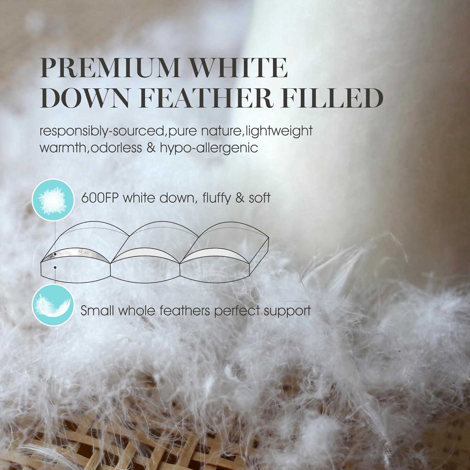 imageMartha Stewart 3 Inch White Down Feather Mattress Topper Queen Size Fluffy White Feather Bed Topper 100 Cotton Cover Fabric Ultra Soft Pillow Top Featherbed for Bedroom60quot x 80quotFull