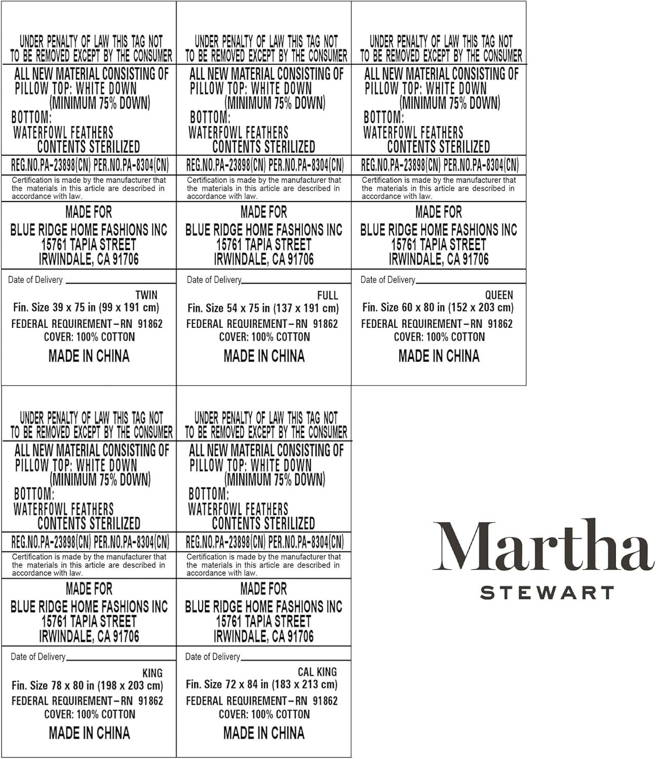 imageMartha Stewart 3 Inch White Down Feather Mattress Topper Queen Size Fluffy White Feather Bed Topper 100 Cotton Cover Fabric Ultra Soft Pillow Top Featherbed for Bedroom60quot x 80quotQueen