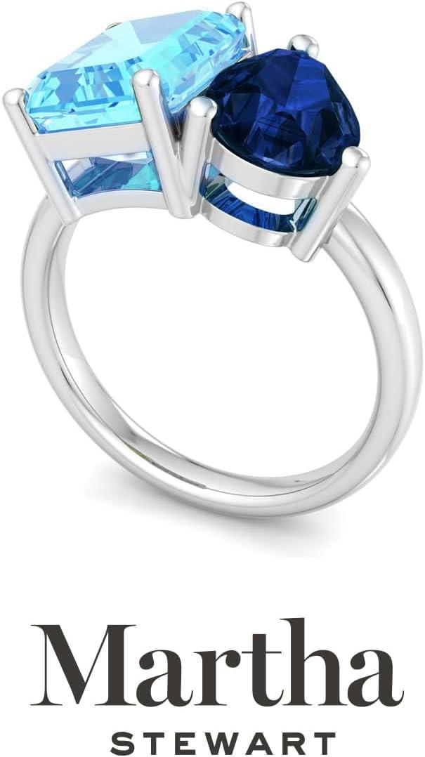imageMartha Stewart 4 34 Carat Two Stone Gemstone Ring For Women in Sterling Silver Gemstone Jewelry For WomenOption 2