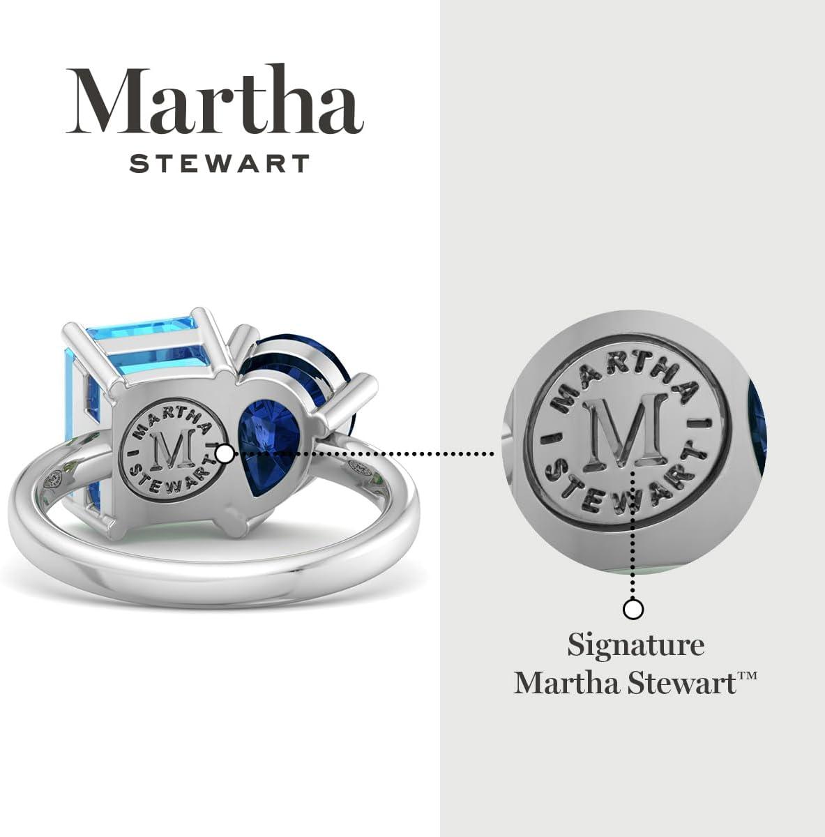 imageMartha Stewart 4 34 Carat Two Stone Gemstone Ring For Women in Sterling Silver Gemstone Jewelry For WomenOption 2