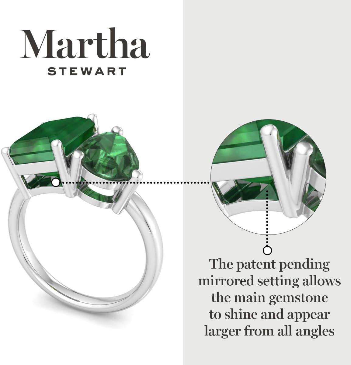 imageMartha Stewart 4 34 Carat Two Stone Gemstone Ring For Women in Sterling Silver Gemstone Jewelry For WomenOption 3