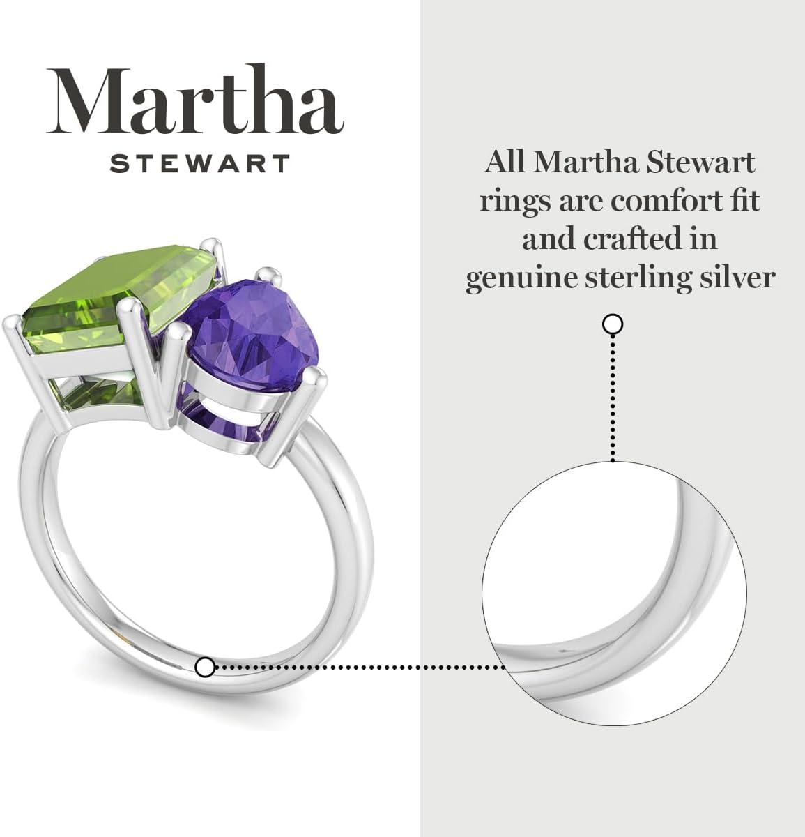 imageMartha Stewart 4 34 Carat Two Stone Gemstone Ring For Women in Sterling Silver Gemstone Jewelry For WomenOption 4
