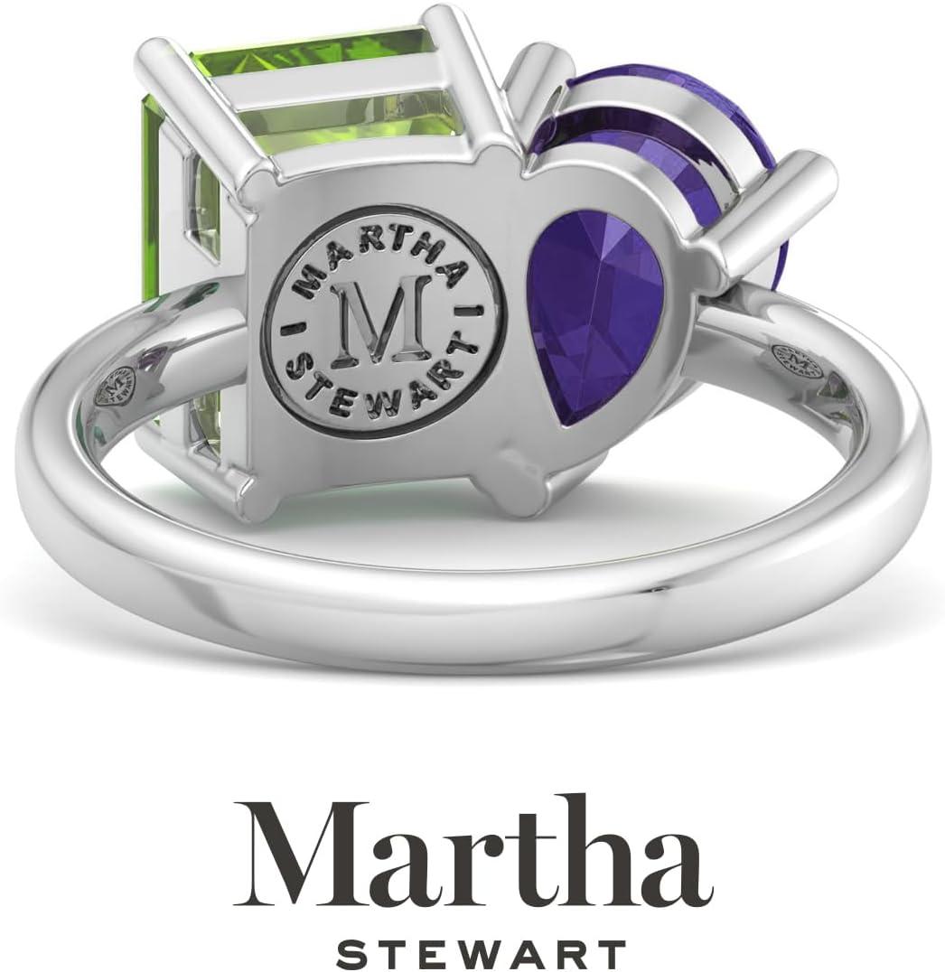 imageMartha Stewart 4 34 Carat Two Stone Gemstone Ring For Women in Sterling Silver Gemstone Jewelry For WomenOption 4