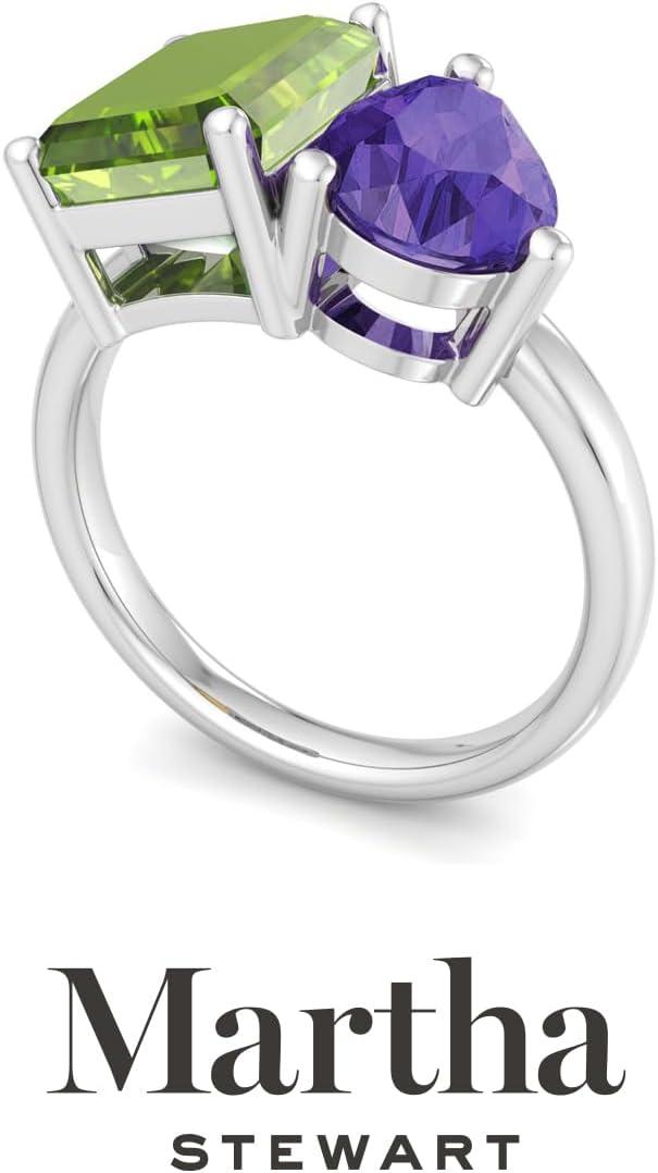 imageMartha Stewart 4 34 Carat Two Stone Gemstone Ring For Women in Sterling Silver Gemstone Jewelry For WomenOption 4