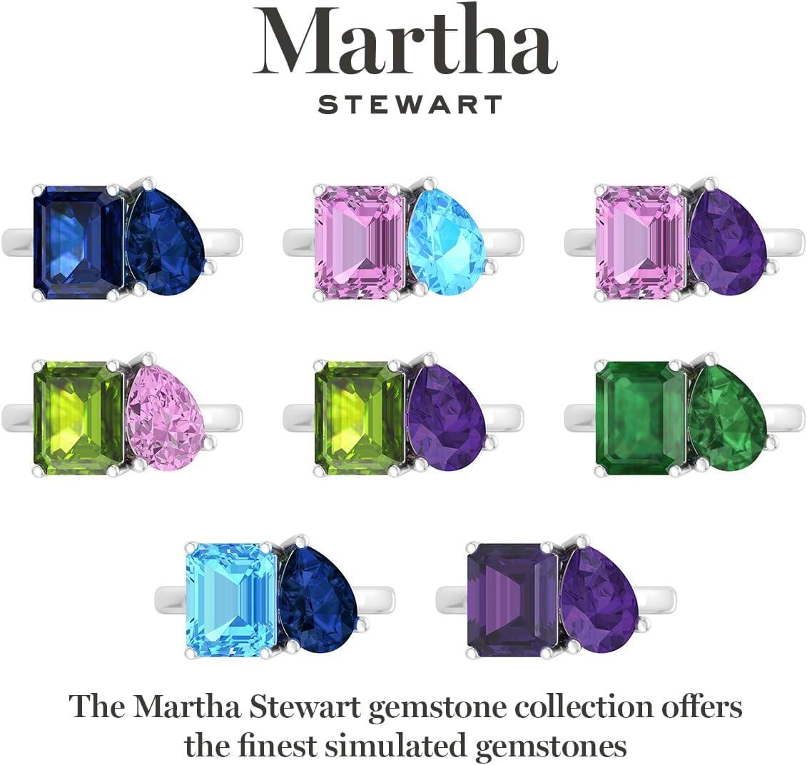 imageMartha Stewart 4 34 Carat Two Stone Gemstone Ring For Women in Sterling Silver Gemstone Jewelry For WomenOption 4