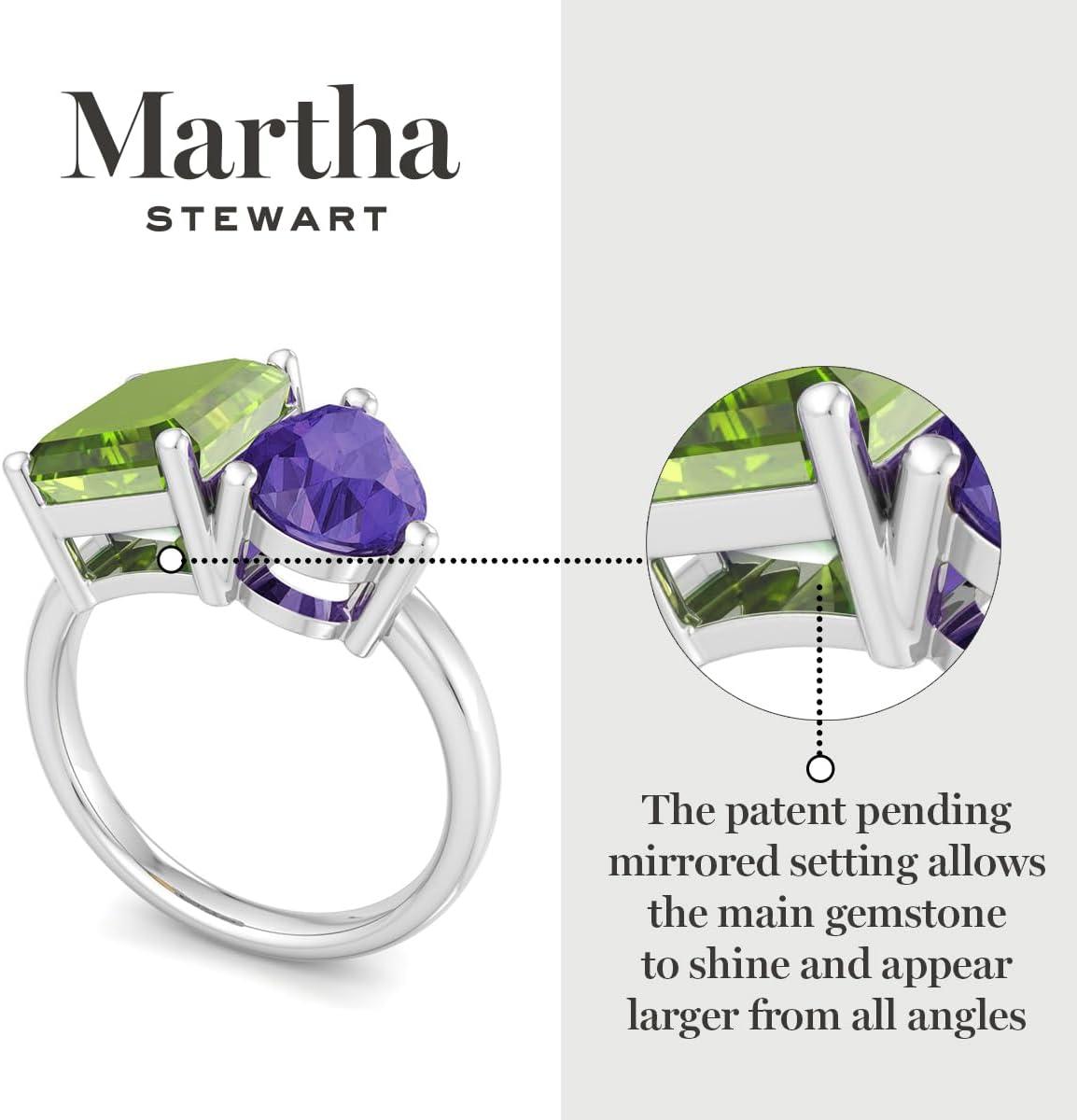 imageMartha Stewart 4 34 Carat Two Stone Gemstone Ring For Women in Sterling Silver Gemstone Jewelry For WomenOption 4