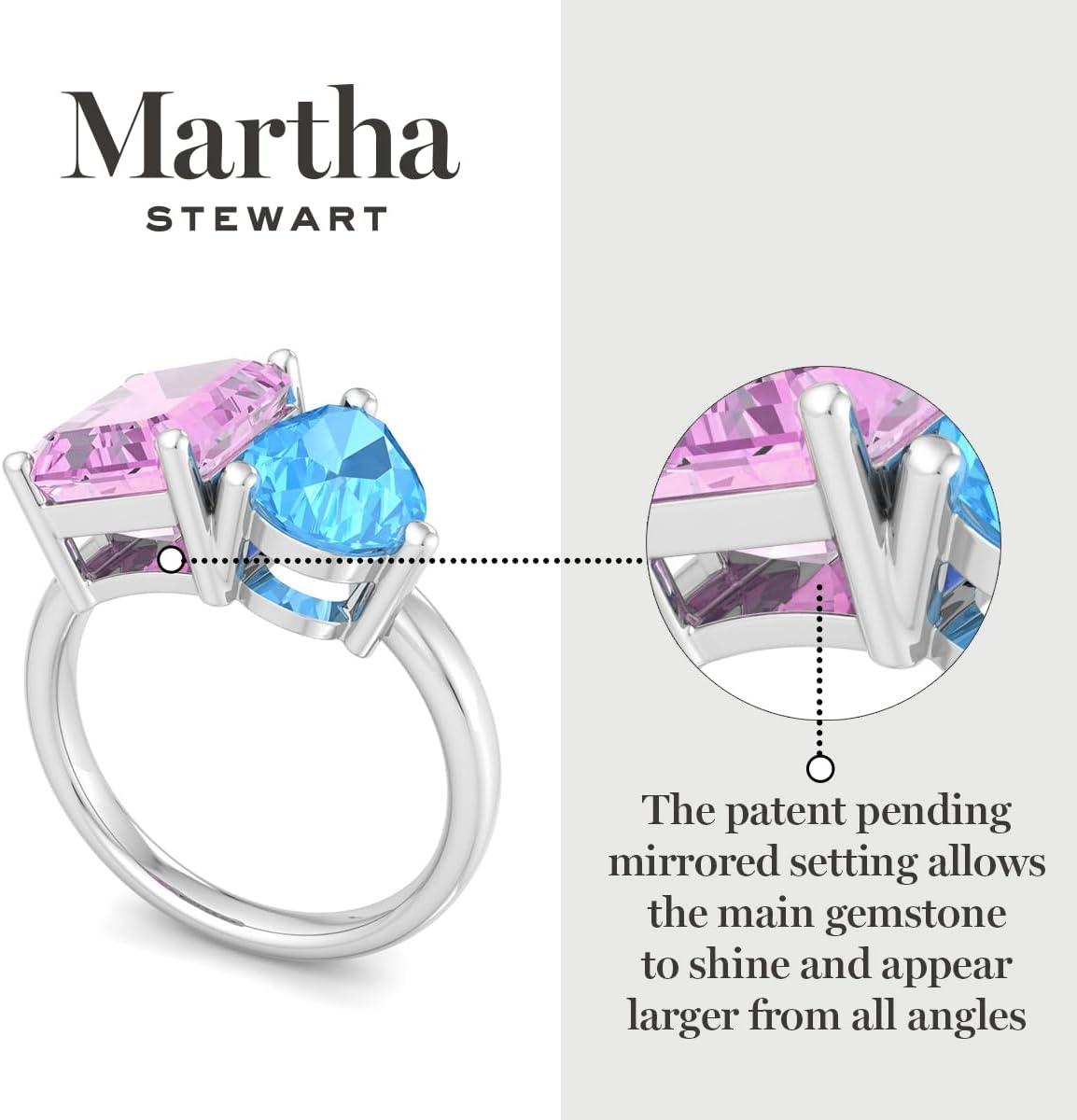 imageMartha Stewart 4 34 Carat Two Stone Gemstone Ring For Women in Sterling Silver Gemstone Jewelry For WomenOption 7