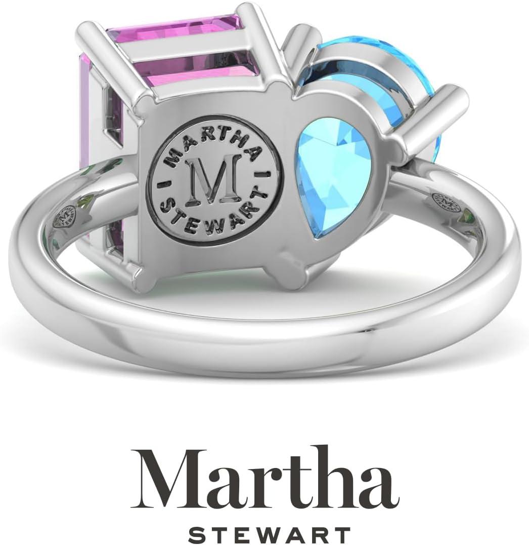 imageMartha Stewart 4 34 Carat Two Stone Gemstone Ring For Women in Sterling Silver Gemstone Jewelry For WomenOption 7