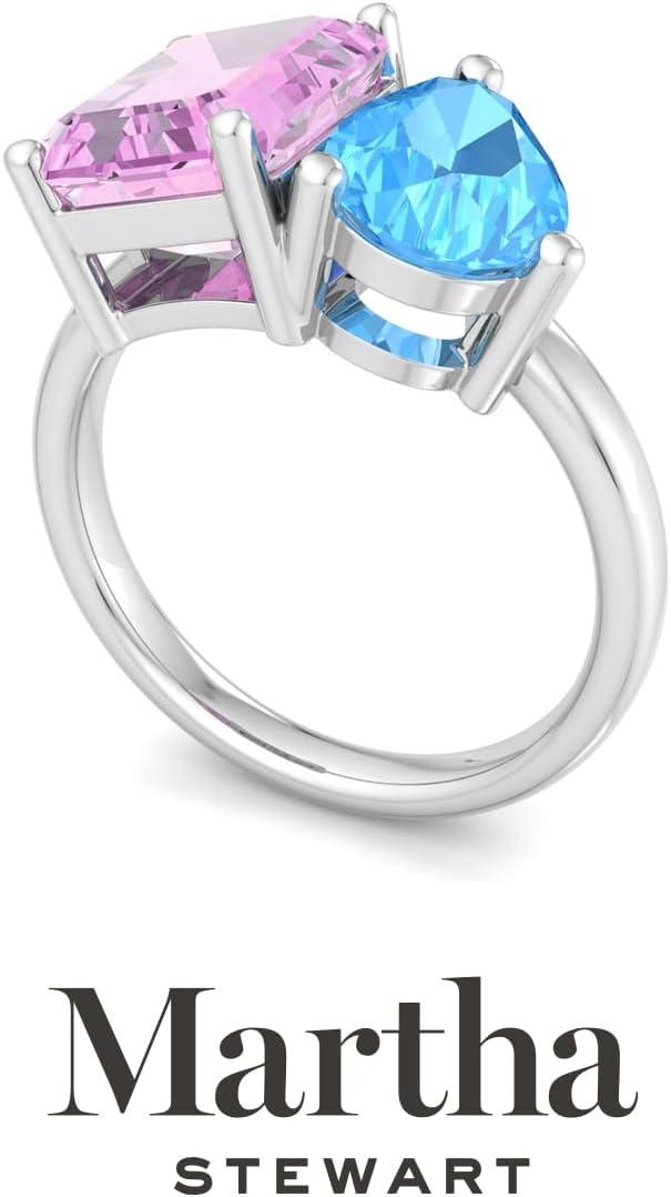 imageMartha Stewart 4 34 Carat Two Stone Gemstone Ring For Women in Sterling Silver Gemstone Jewelry For WomenOption 7