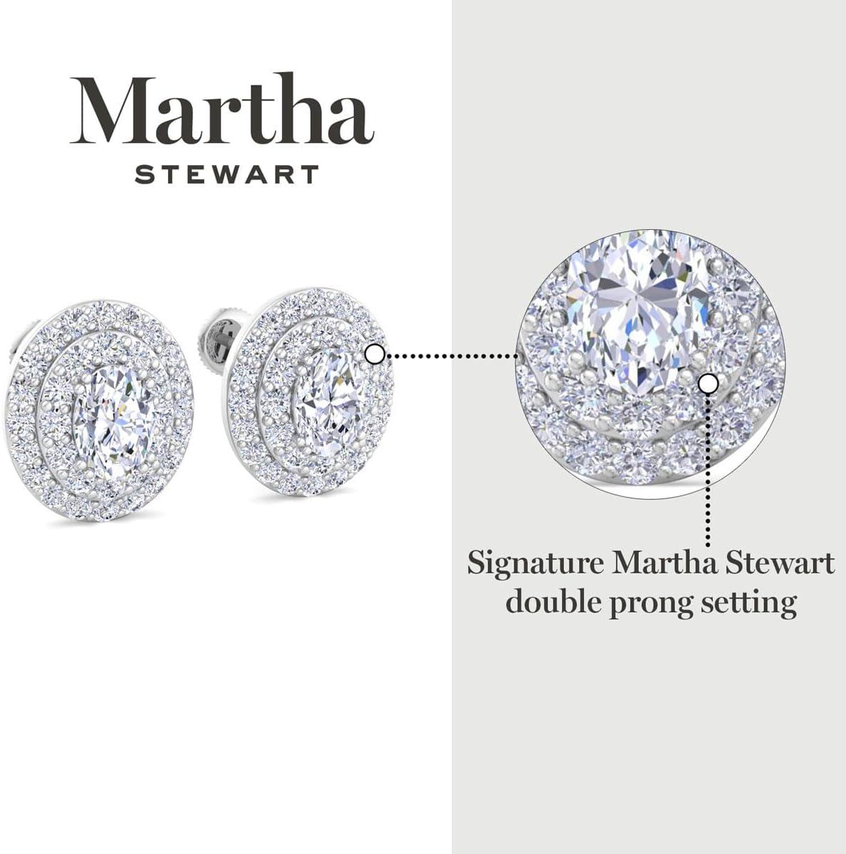 imageMartha Stewart 4 Carat Lab Grown Diamond Halo Stud Earrings In 14K Gold Pear Shape Lab Grown Diamond Earrings for Womenyellowgold