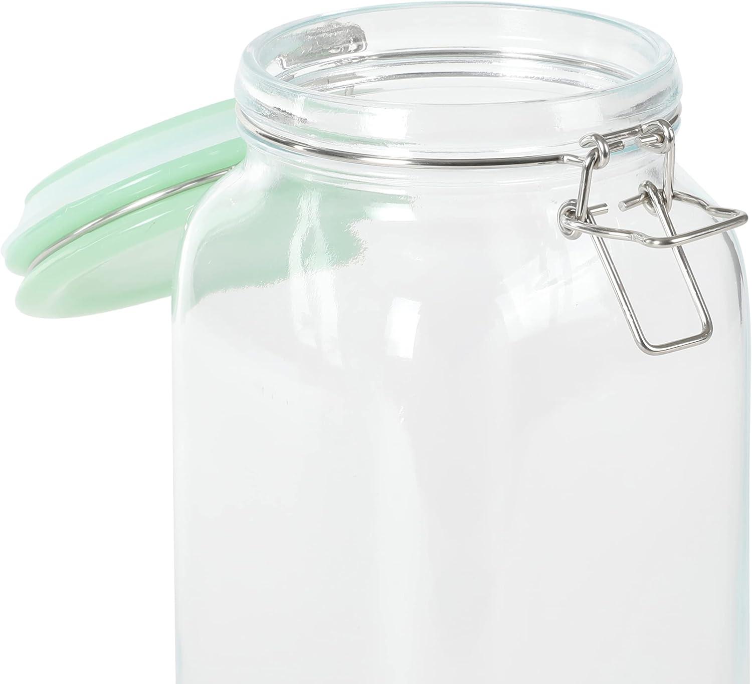 imageMartha Stewart 5 Piece Glass Canister Set WGreeen Lids