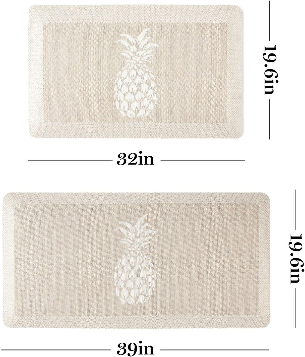 imageMartha Stewart Aloha Modern Pineapple AntiFatigue AirInfused Kitchen Mat Blue 196quotx39quotBeige