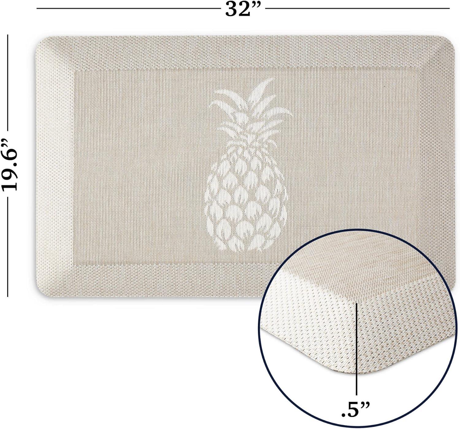imageMartha Stewart Aloha Modern Pineapple AntiFatigue AirInfused Kitchen Mat Blue 196quotx39quotBeige
