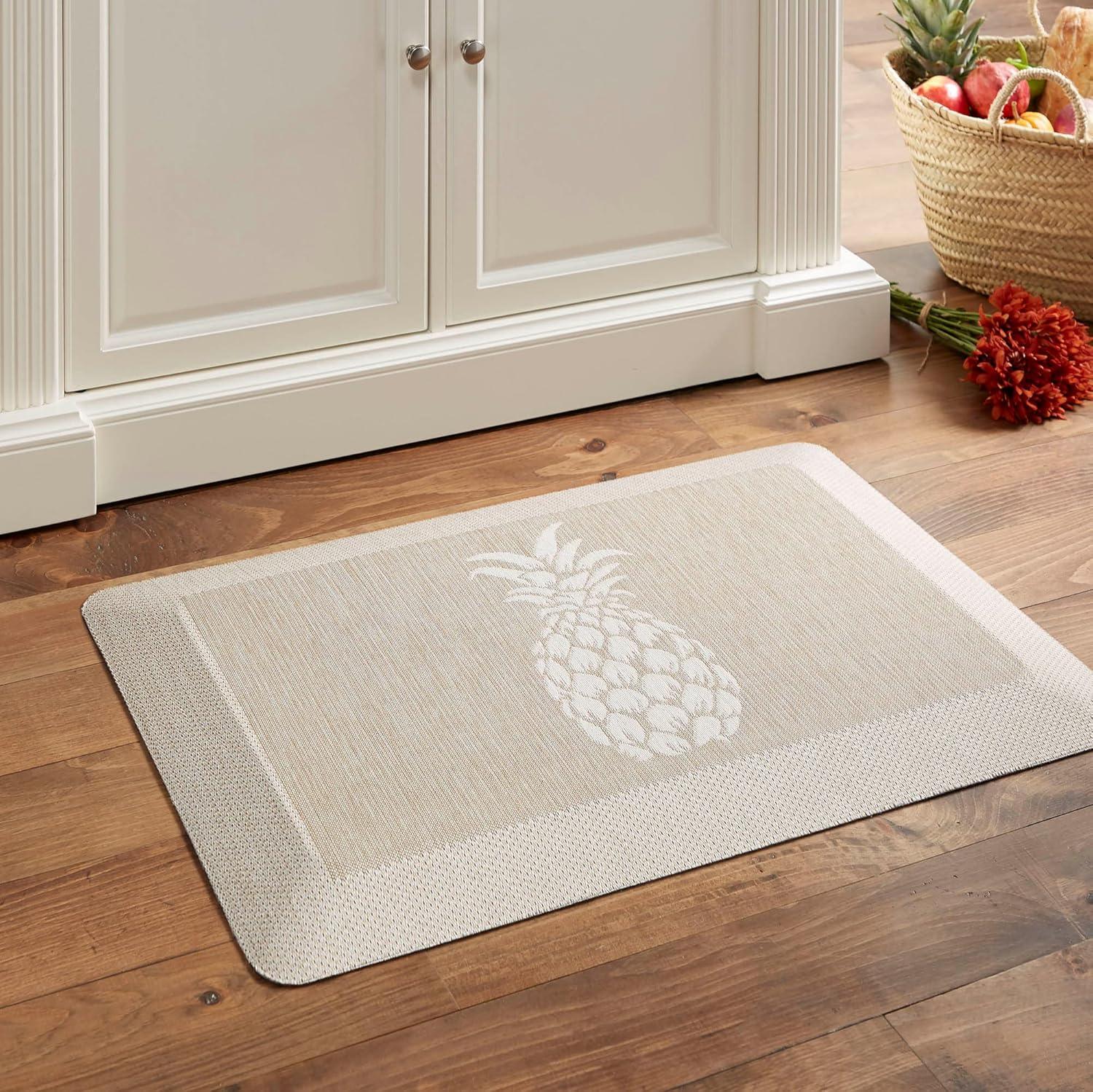 imageMartha Stewart Aloha Modern Pineapple AntiFatigue AirInfused Kitchen Mat Blue 196quotx39quotBeige