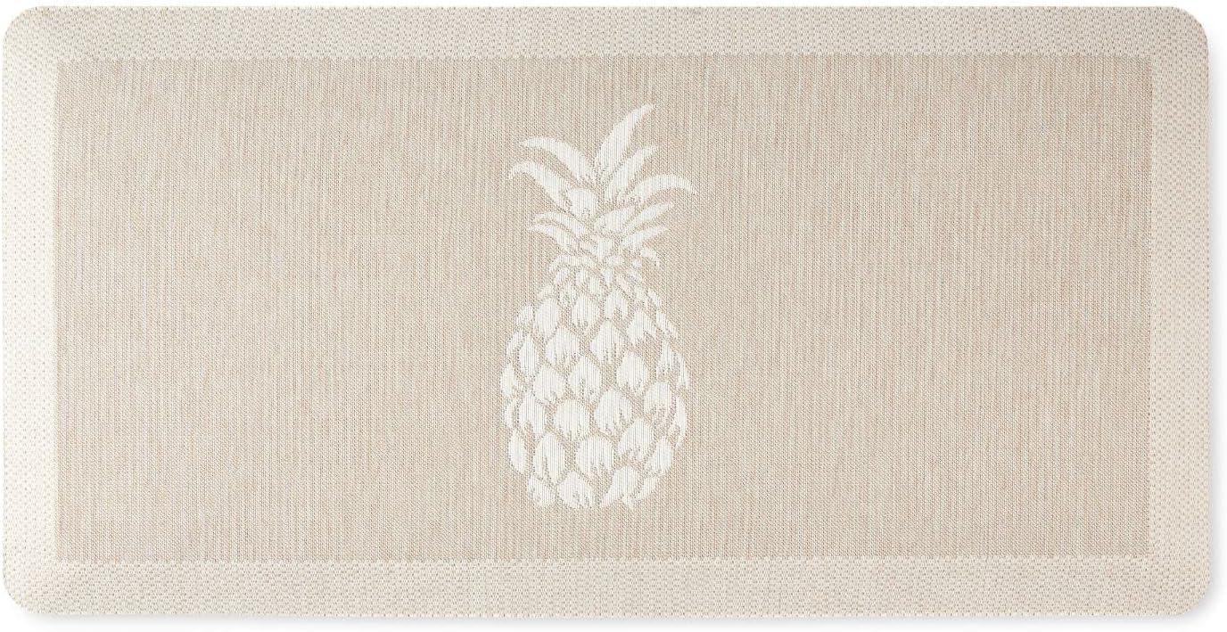 imageMartha Stewart Aloha Modern Pineapple AntiFatigue AirInfused Kitchen Mat Blue 196quotx39quotBeige