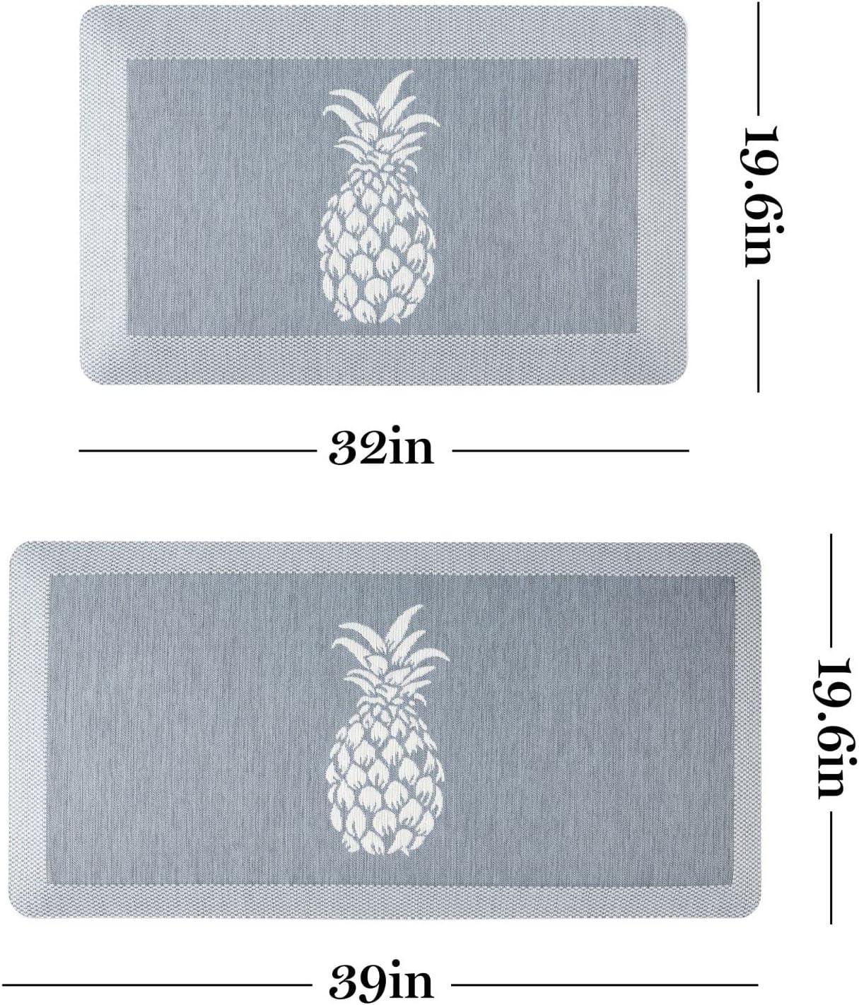 imageMartha Stewart Aloha Modern Pineapple AntiFatigue AirInfused Kitchen Mat Blue 196quotx39quotBlue