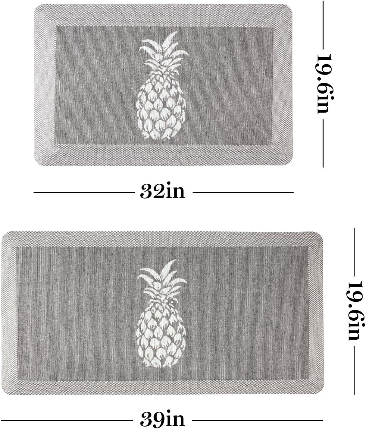 imageMartha Stewart Aloha Modern Pineapple AntiFatigue AirInfused Kitchen Mat Blue 196quotx39quotGrey