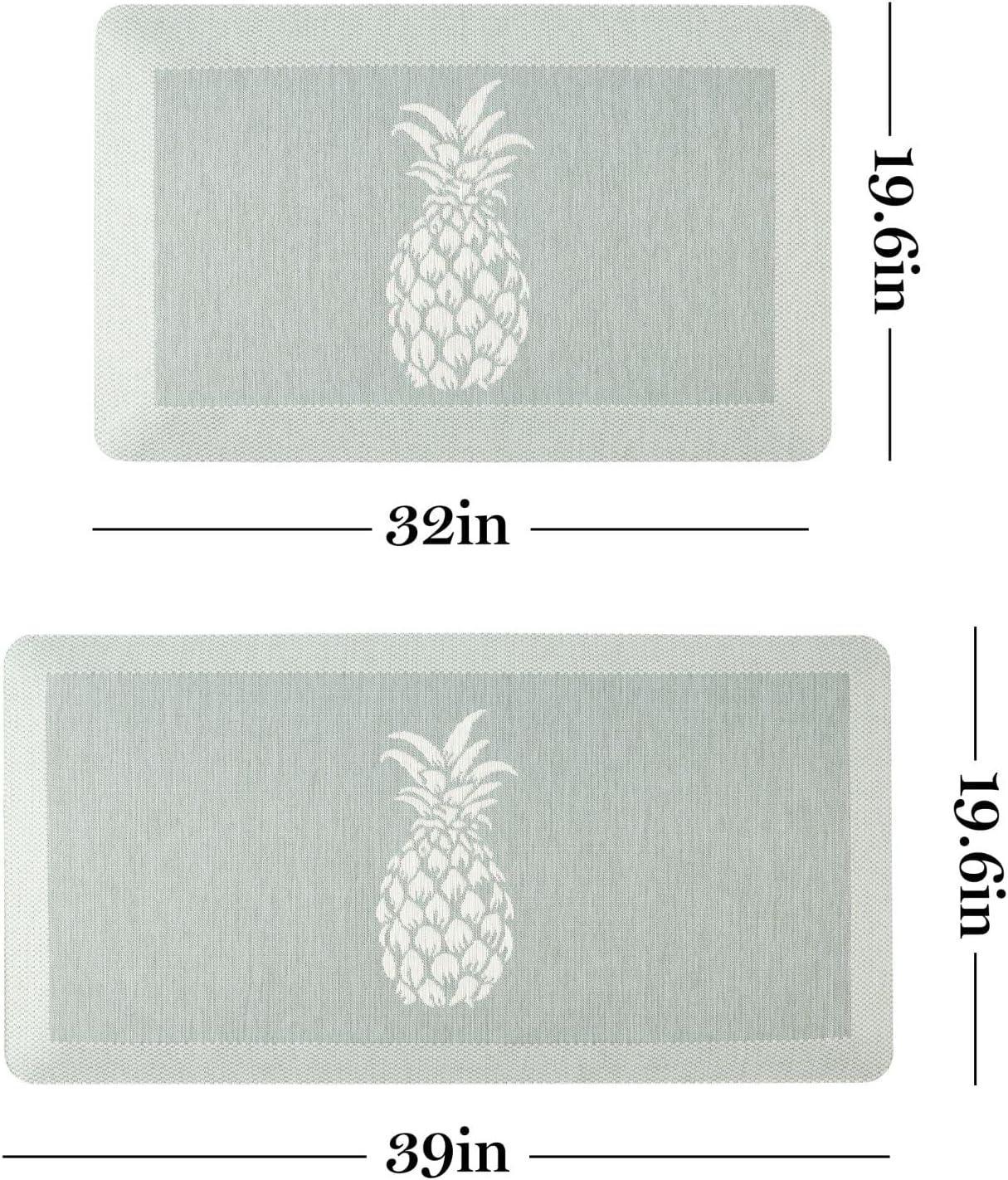 imageMartha Stewart Aloha Modern Pineapple AntiFatigue AirInfused Kitchen Mat Blue 196quotx39quotMint Green